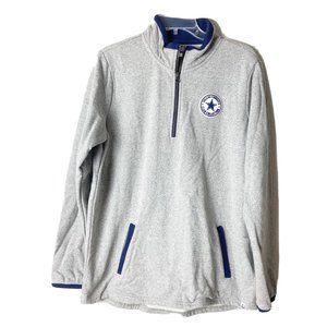 Dallas Cowboys Her Style Women's Large Club Collection 1/4 zip Grey Pullover EUC